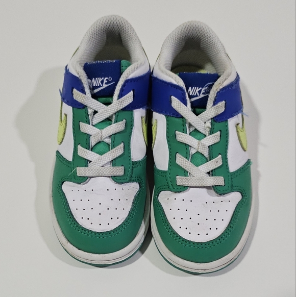 Nike Dunk Low Baby Infant Toddler Boy Girl 9 C Royal Blue Stadium Green White - Picture 2 of 11